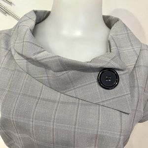 Studio I Dress Retro Gray Plaid Buttons US Size 10